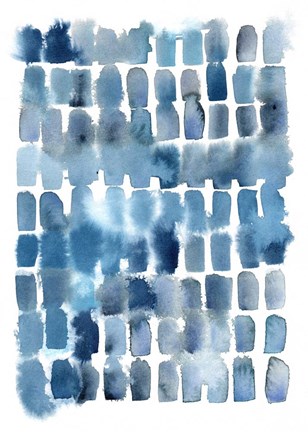 Framed Blue Wash Blocks Print