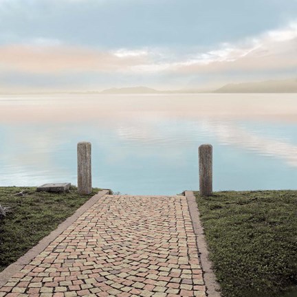 Framed Sunrise Harbor Vista Print