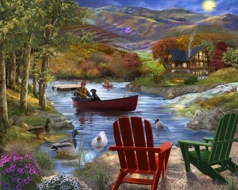 Framed Lake Life Print