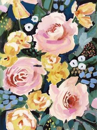 Framed Flower Jumble I Print