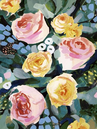 Framed Flower Jumble II Print