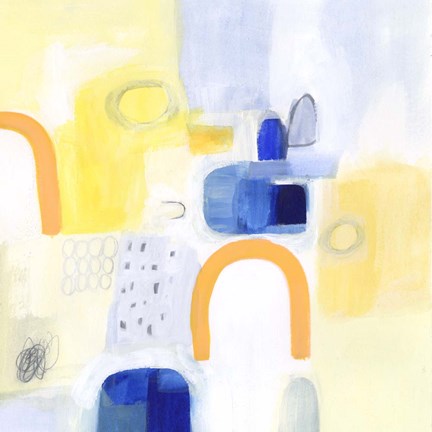 Framed Butterscotch and Blue II Print