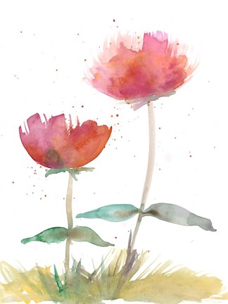 Framed Pink Fleurs II Print