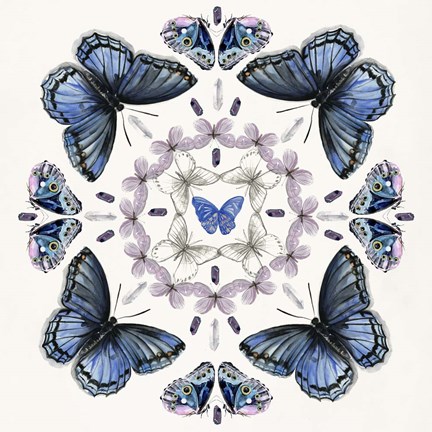 Framed Butterfly Mandala II Print