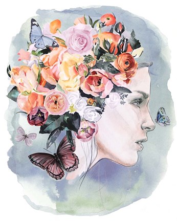 Framed Floral Locks II Print