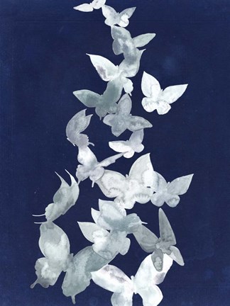 Framed Indigo Butterfly Falls II Print