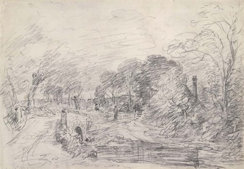 Framed Bridge Near Salisbury Court Print