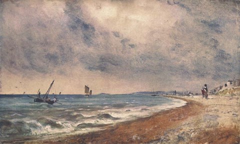 Framed Hove Beach with Fishing Boats Print
