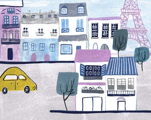 Framed Bonjour Paris III Print