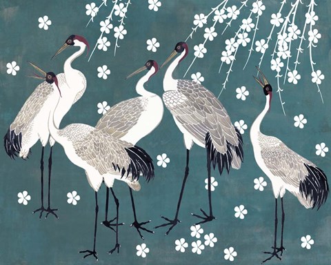 Framed Crane at Night I Print