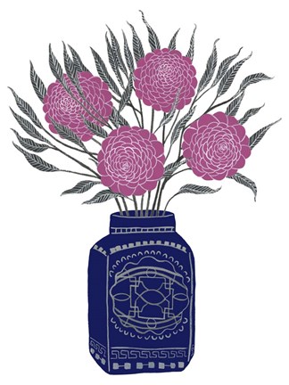 Framed Painted Vase III Print