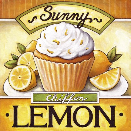 Framed Cupcake Sunny Lemon Chiffon Print