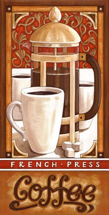Framed French Press Coffee Print