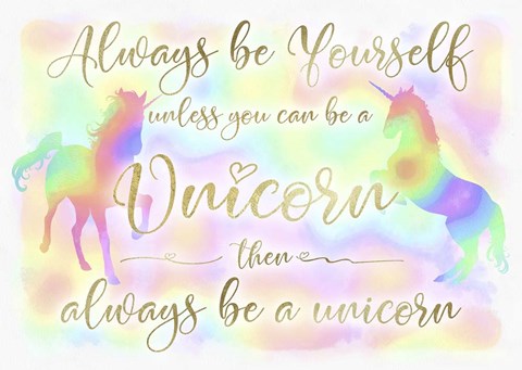 Framed Always be Yourself Unicorn Print