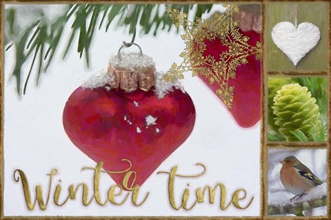 Framed Winter Time Heart Print