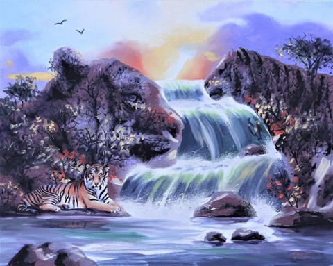 Framed Tiger Illusion Print