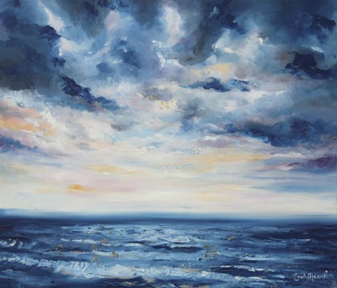 Framed Deep Blue Print