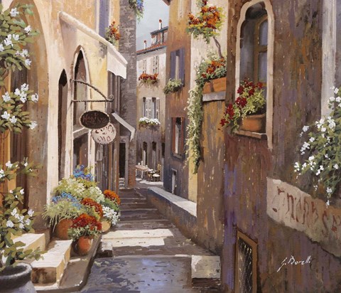 Framed Rue du Bresc a St Paul Print