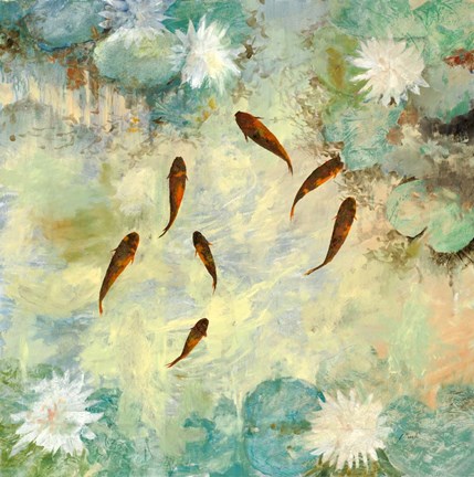 Framed Sei Pesci Verdi Print