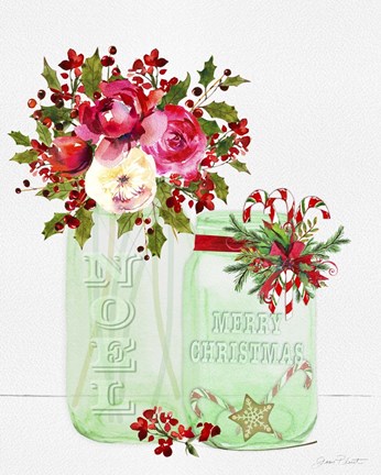 Framed Merry Christmas Mason Jars Print