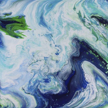 Framed Blue Lagoon Abstract 3 Print