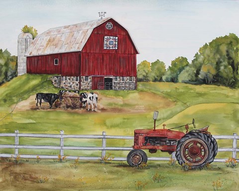 Framed Rural Red Barn B Print