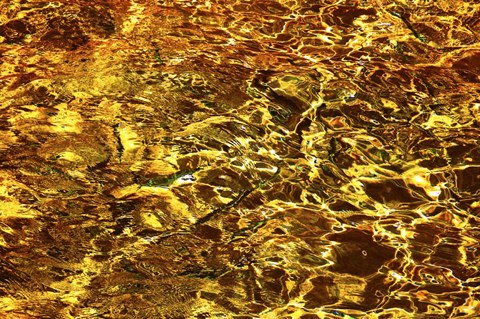 Framed Golden Water Abstract Print