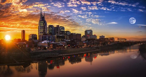 Framed Nashville Sunset Print