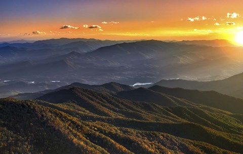 Framed Smoky Mountains Sunset Print