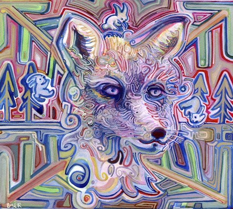 Framed Fox and Rabbits Print