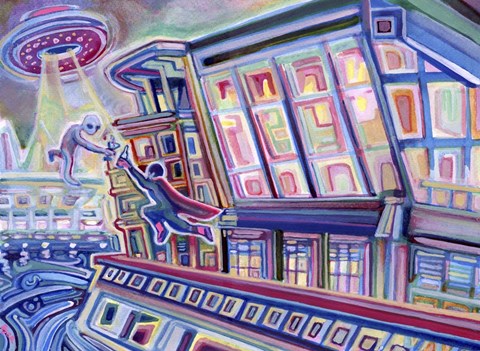 Framed Mid-air Martini Print