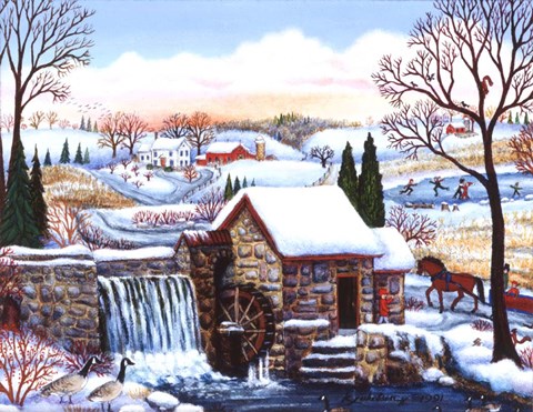 Framed Mill In March Print