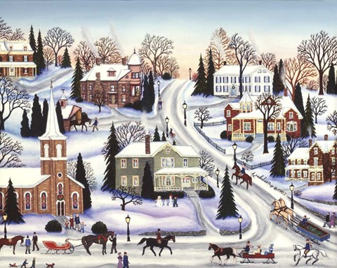 Framed Winter In Galena Print