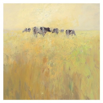 Framed Cows in Spring Print