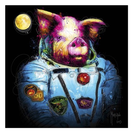Framed Pig in Space Print