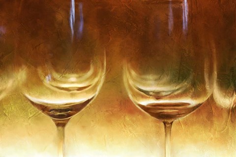 Framed Amber Wine Glasses Print