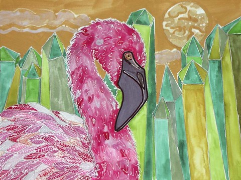 Framed Crystal Flamingo Print