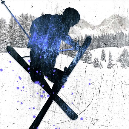 Framed Extreme Skier 04 Print
