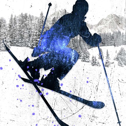 Framed Extreme Skier 05 Print