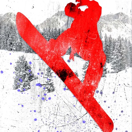 Framed Extreme Snowboarder 05 Print