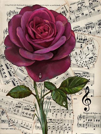 Framed Vintage Rose Background 1 Print
