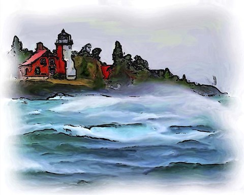Framed Ausable Lighthouse Print