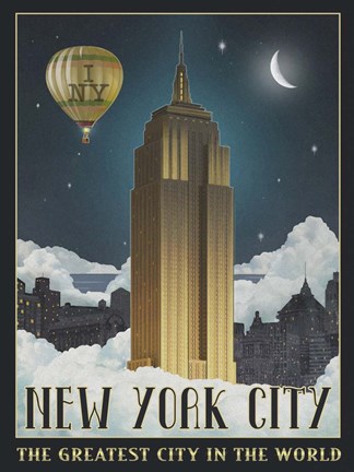 Framed New York Night Print