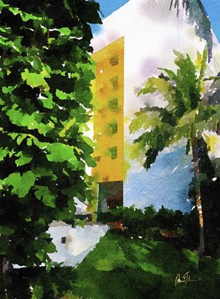 Framed Yellow Hotel Print