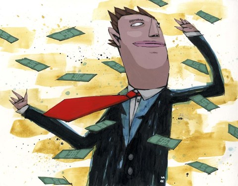 Framed Bills Blowing By Print