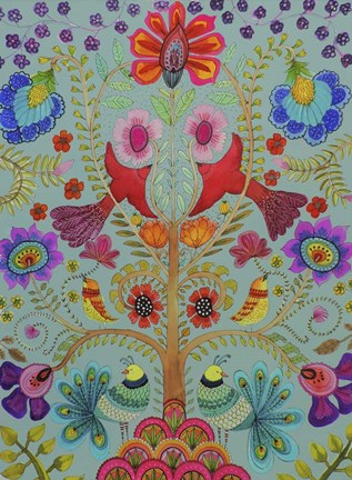 Framed Kalamkari Couleur Print