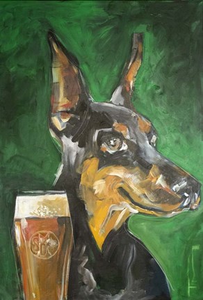 Framed Stray Dog Beer Print