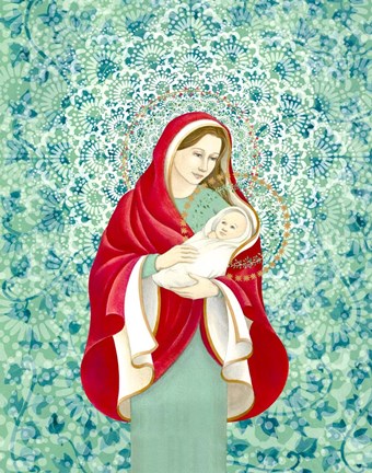 Framed Our Lady and Jesus Print