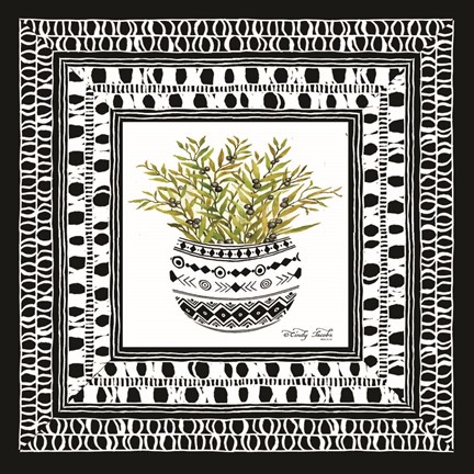 Framed Aztec Floral I Print