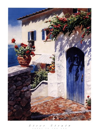 Framed Capri to the Sea Print